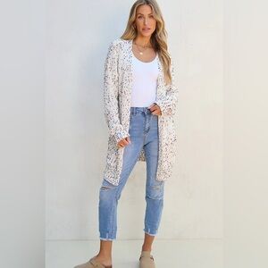 POL Ultra Soft Confetti Multicolor Speckled Cardigan